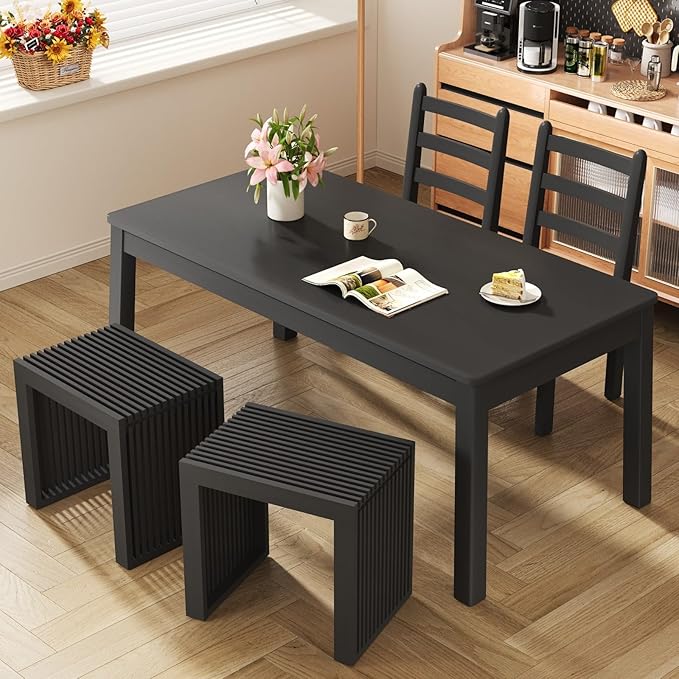 Small Bamboo Dining Bench, 17inch Farmhouse Decor Indoor Kitchen Table Bench