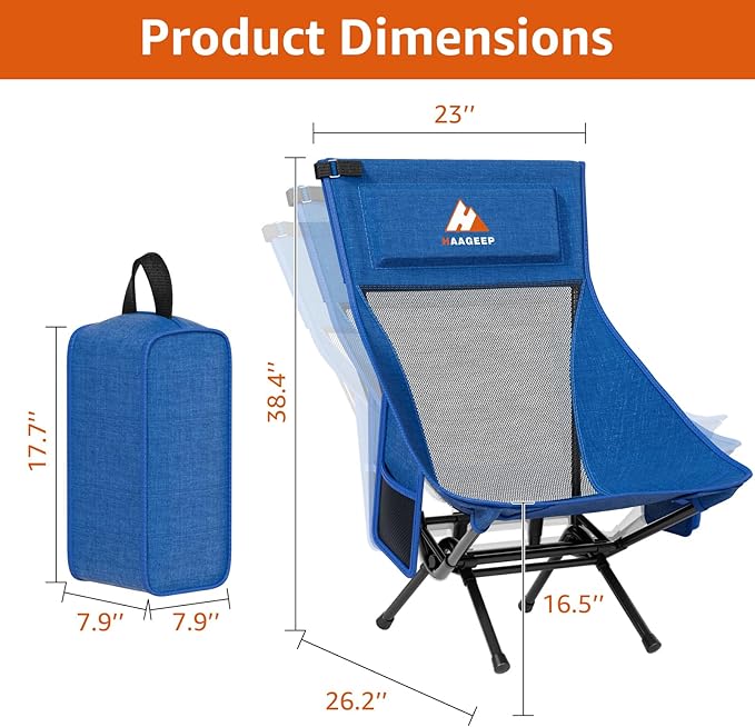 Armless Rocking Camping Chair for Adults, Portable Folding Outdoor Rocker