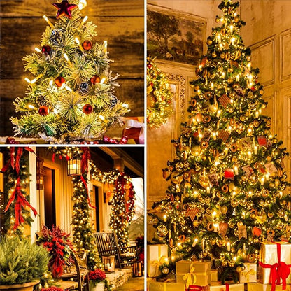 125FT 380 LED Warm Christmas Lights, Plug in Christmas String Lights Connectable, Timer & Memory, Waterproof Twinkle Tree Light for Indoor Outdoor Classroom Patio Yard Holiday Decoration