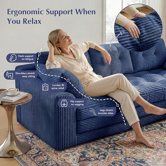 Homkdom 3 Seater Boneless Couch