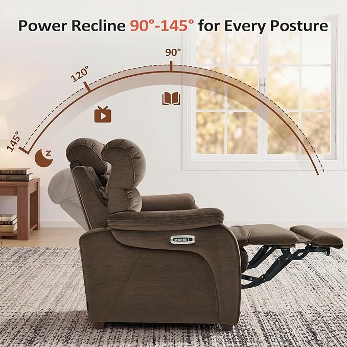 MCombo 61.6'' Wall Hugger Power Loveseat Recliner, Reclining Loveseat