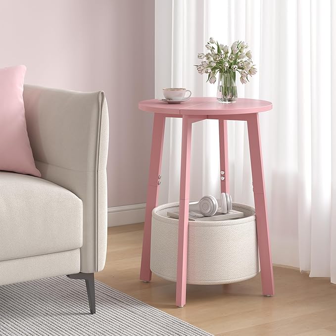 sthmec Small Round Side End Table Set of 2