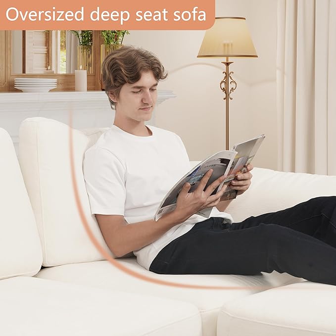 EASE MOOSE Oversized L Shape Sectional Couch, Extra Large Deep seat Sectional