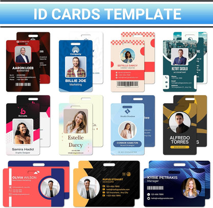 Custom Id Badge Custom Id Card Identification Badges Customizable Personalized Name Badge Customize Name Tag Photo Logo Employee Work Office Volunteer Customized Personal (Add Your Design-Vertical)