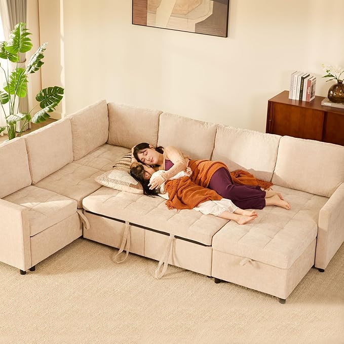 GOSUHI 107" Sleeper Sofa, Set of Modular Pieces