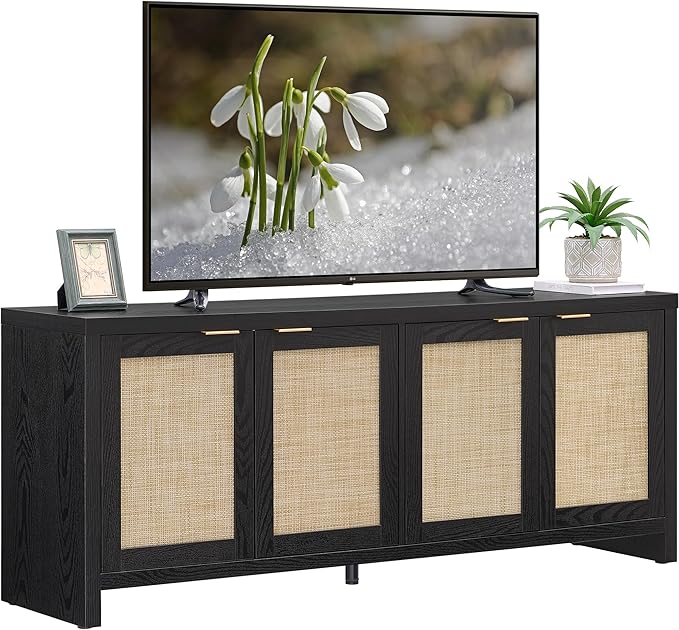 SICOTAS TV Stand for Living Room Boho Entertainment Center for Bedroom