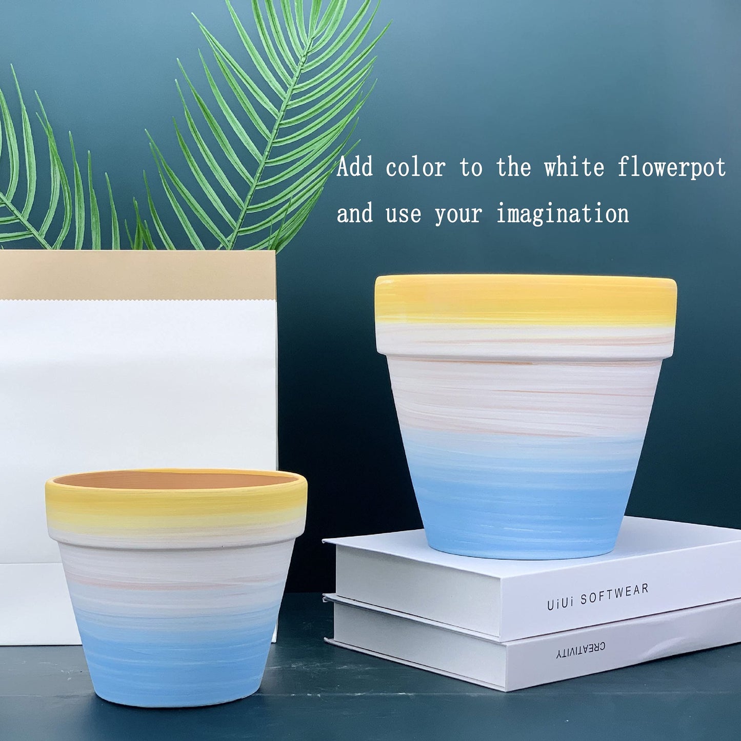 XXYXXY 2.95 inch Clay pots mini Craft Nursery Cactus pots Permeable Succulent Pottery pots DIY Home Office Desktop Window sill Decoration Wedding-White (20)