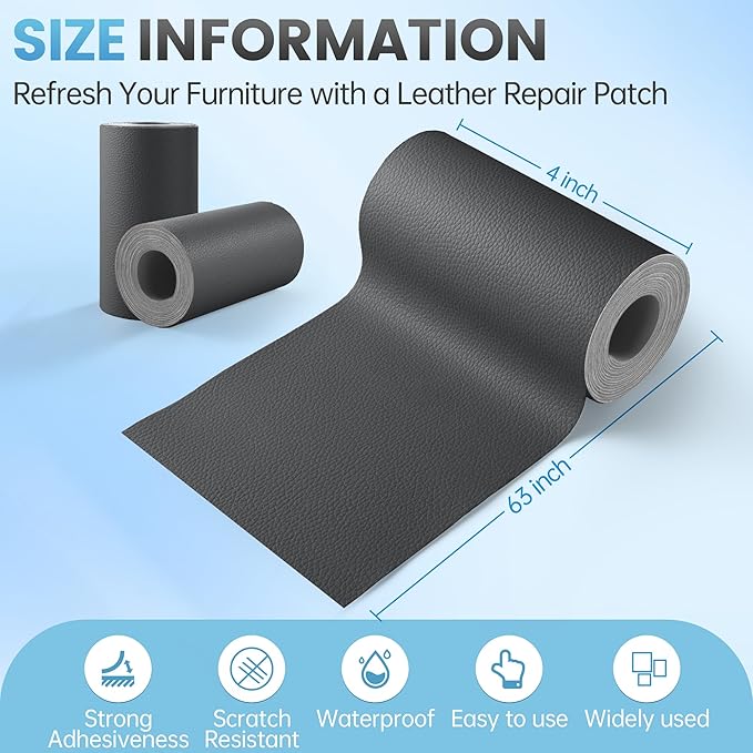Leather Repair Patch Tape Kit, Vinyl Leather Repair Kit