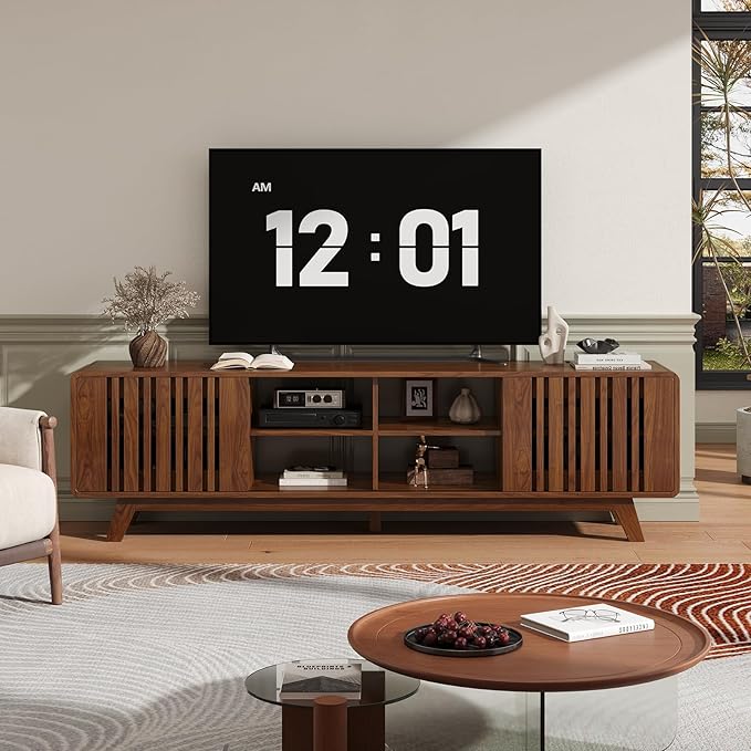 ONBRILL 70-Inch TV Stand for TVs up to 80 Inch, Mid-Century Modern Television