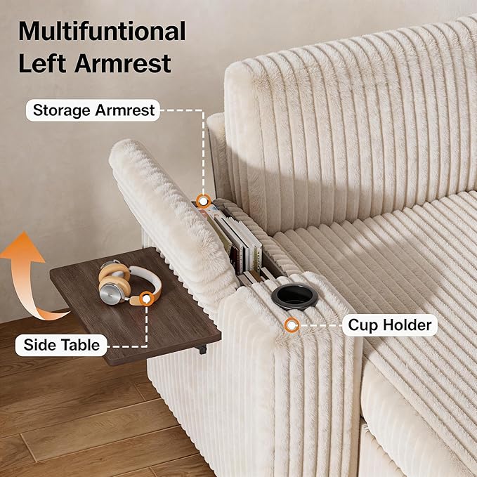 Vipbear 86" Modular Sectional Sleeper Sofa