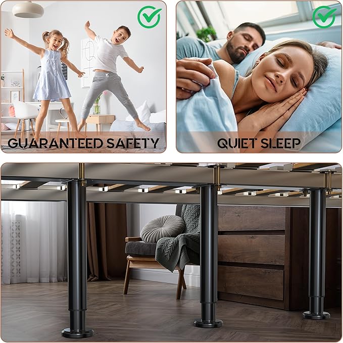 Under Bed Metal Support Legs, Adjustable Height Bed Frame Support Leg, Bed Slat
