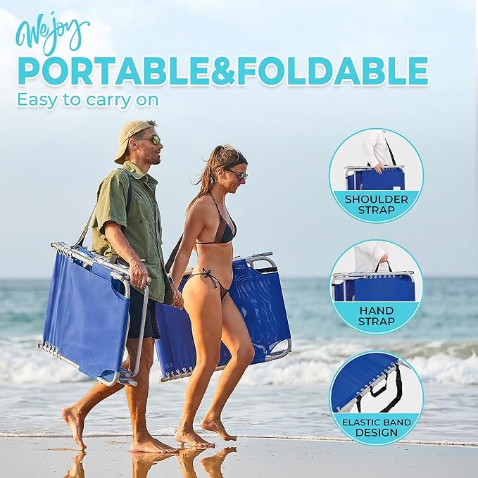 #WEJOY Tanning Chair with Face Hole & Canopy & Side Table, 5 Positions