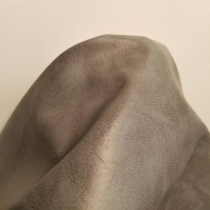 NAT Leathers| Gray Soft Faux Vegan PU Leather by The Yard Synthetic Pleather