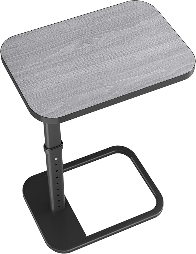 Kitstorack TV Tray Table, Adjustable Height & Rounded Metal Corners, Snack Table