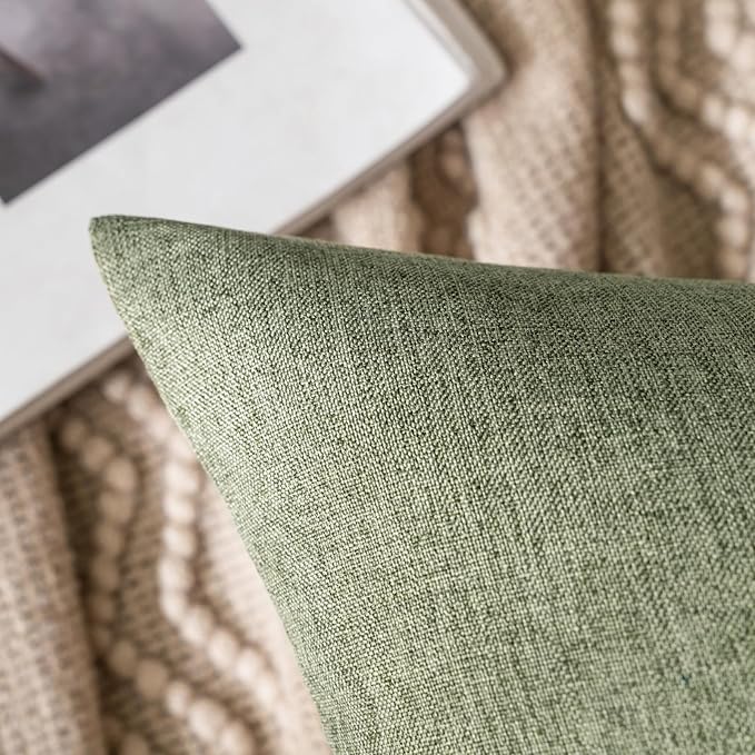 MIULEE Pack of 2 Decorative Outdoor Solid Waterproof Throw Pillow Covers Euro