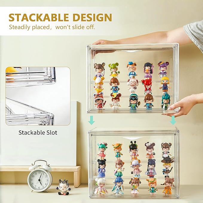 LXLXXL Acrylic Display Case for Collectibles 3 Layer Adjustable Figure Display
