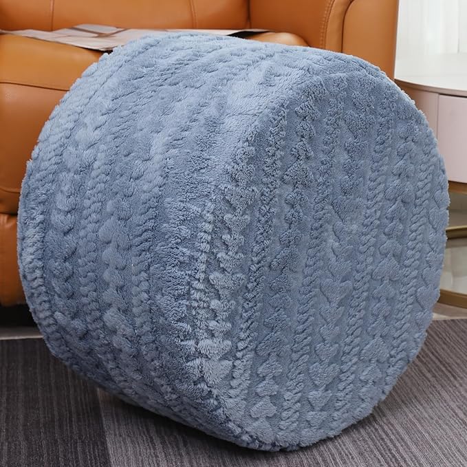 Asuprui Round Footstool Ottoman, 20x14 Inches Multi-Functional Modern Foot Stool