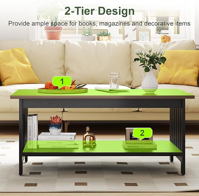 YOSHOOT 39.4" Farmhouse Coffee Table