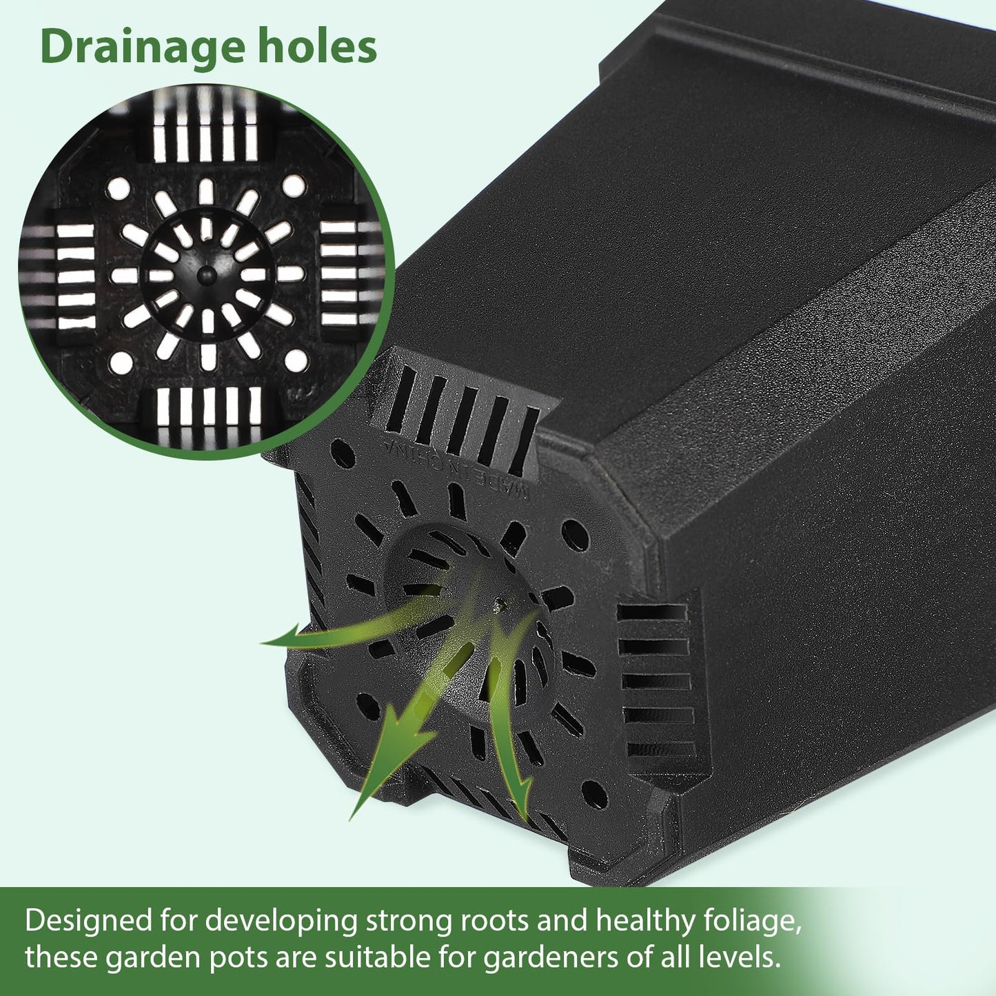 LIOOBO Black Plant Nursery Pots: 5Pcs Seeding Starter Pots, 3 Square Nursery Pot with Humidity Dome, Plastic Plant Container for Garden Vegetable Flower Germination