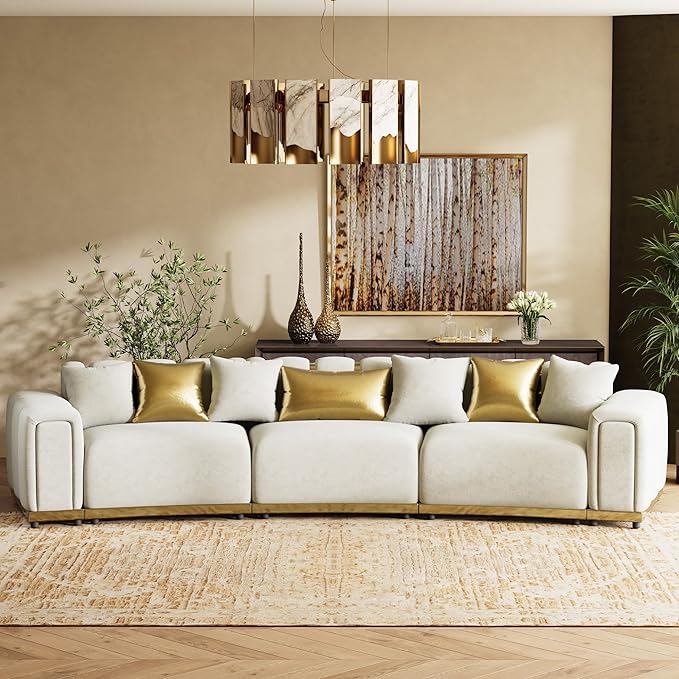 145" Oversized Velvet Chesterfield Sectional Couches