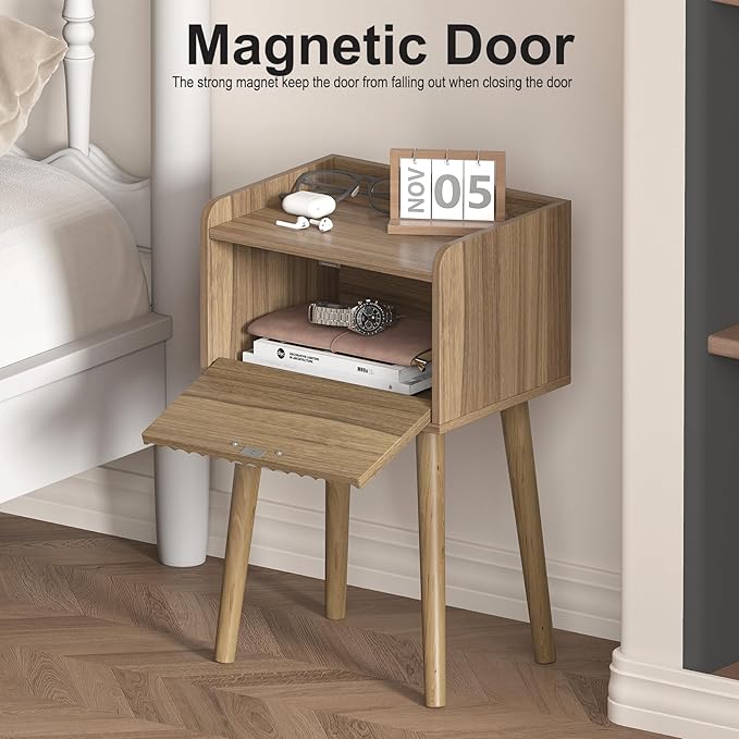 LAATOOREE Small Nightstand Set of 2, Side End Table