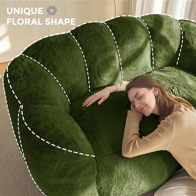 MAXYOYO Bean Bag Chair for Adults, Loveseat Floral Shaped Bean Bag Sofa