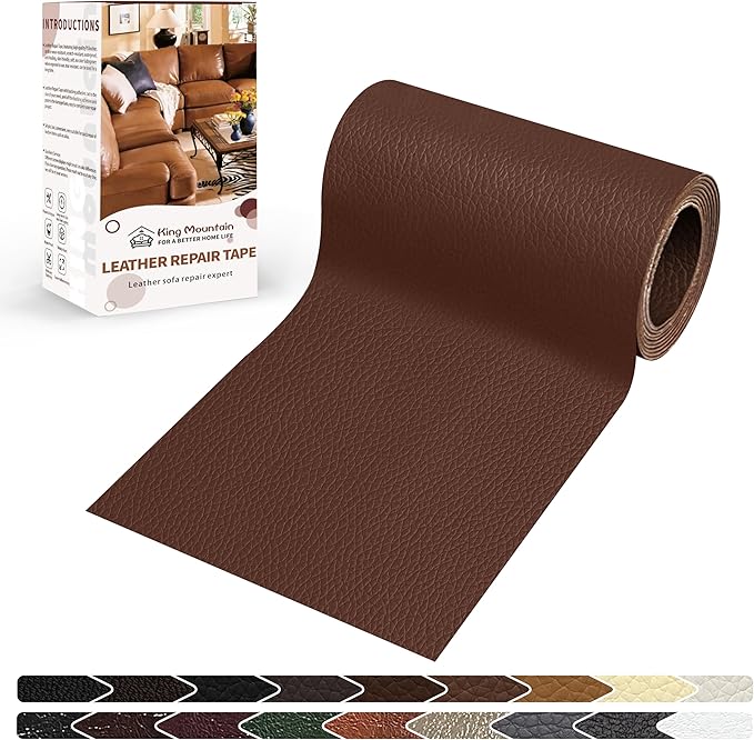 KING MOUNTAIN Leather Repair Patch, 4 x 63 Inches self Adhesive Leather Repair
