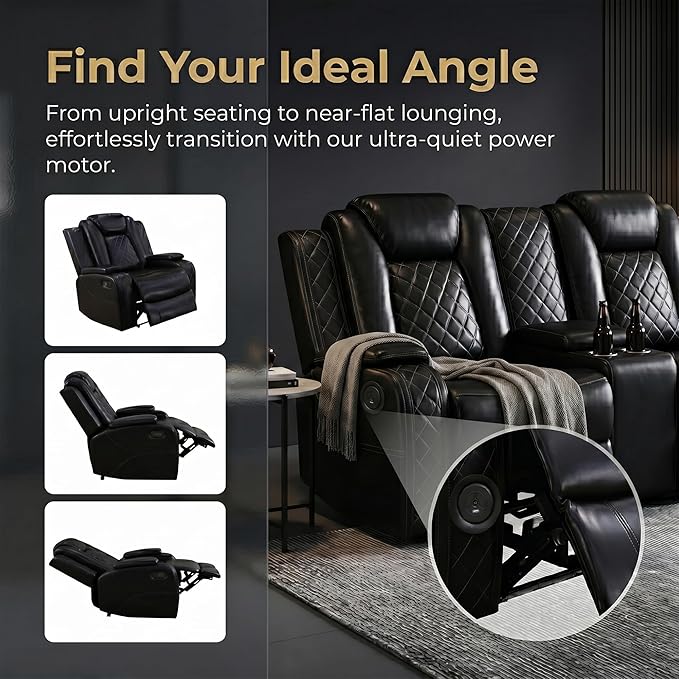 4-Piece Leather Power Recliner Sofa Set