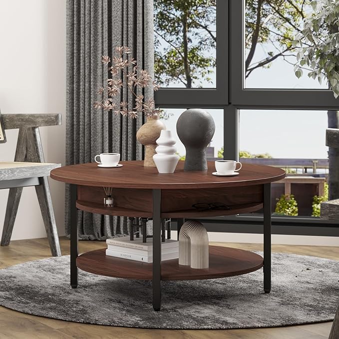 FABATO Round Lift Top Coffee Table