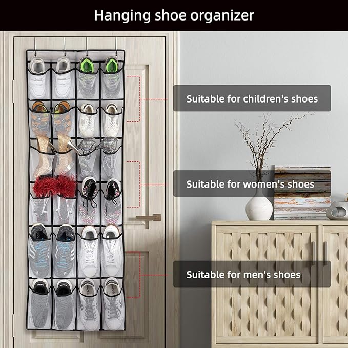 SAVERHO Over the Door Shoe Organizer, Hanging Shoe Organizer