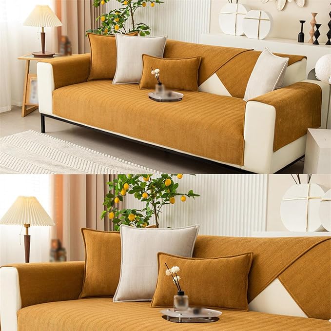 Funny Fuzzy Couch Cover, Chenille Couch Furniture Protector, Funny Fuzzy Couch