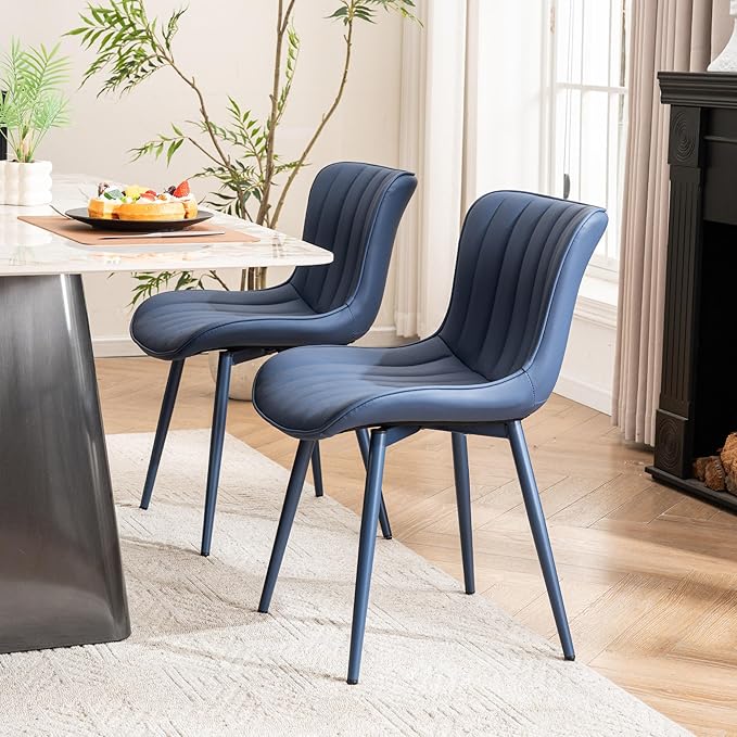 YOUNUOKE Mid-Century Modern Dining Chairs Set of 2, Armless Accent Chair