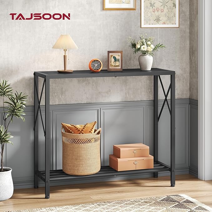 Tajsoon Small Entryway Table, 2-Tier Narrow Consle Table