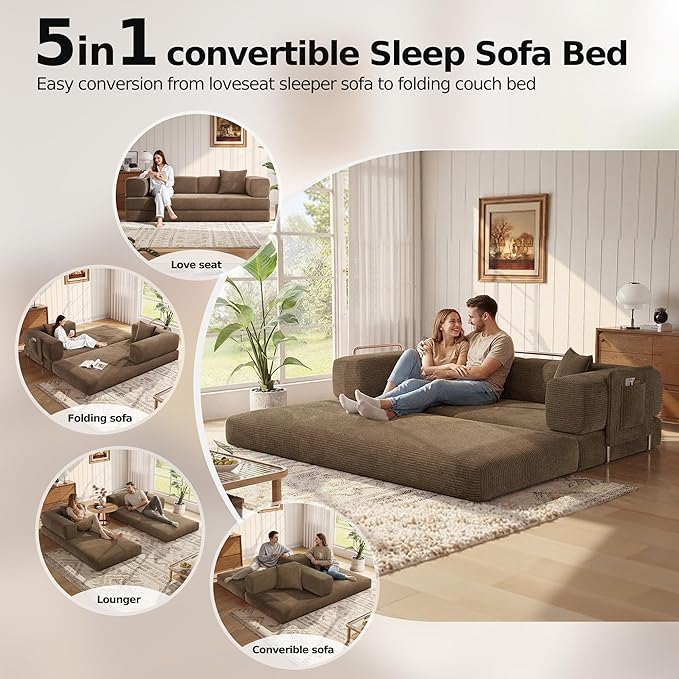MoonSpeak 78.8''Sleeper Couch Bed