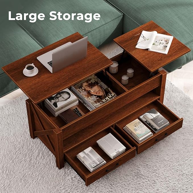 Seventable Coffee Table, 47.2" Lift Top Coffee Table
