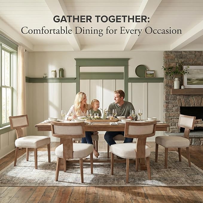 VESCASA Linen Upholstered Dining Chairs