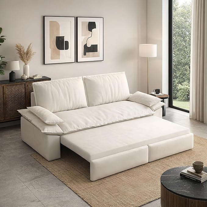 73.2" Sofa Bed Queen, 3-in-1 Pull Out Sofa Bed
