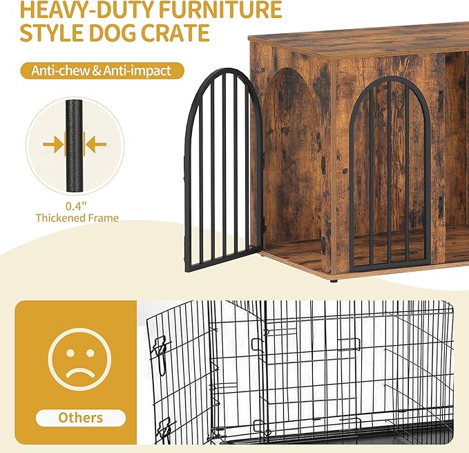 Hzuaneri 26.8'' Wooden Dog Crate Furniture, Indoor Dog Kennel Dogs Cage