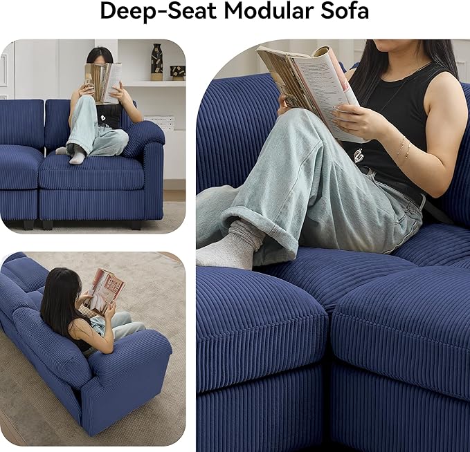 114'' Sectional 4 Seater Couch, Oversized Modular Couches