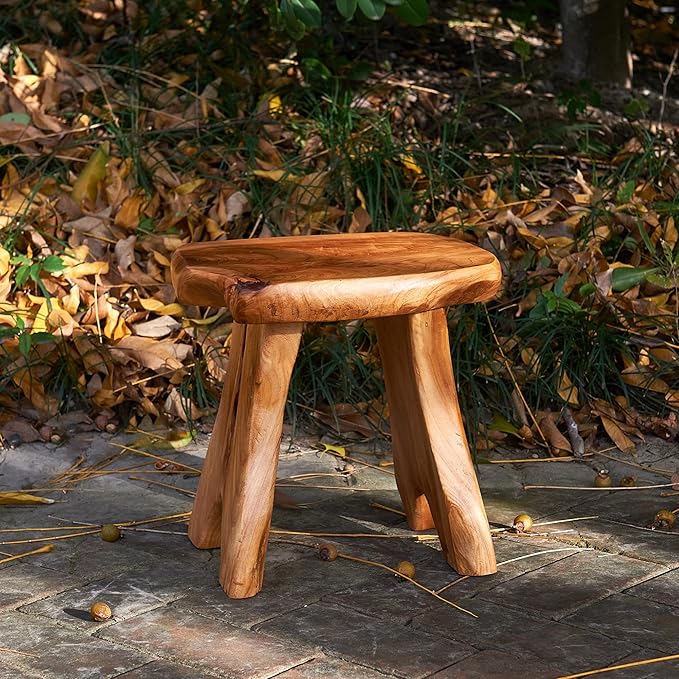 Greenage Cedar Roots Wooden Stool Naturally Shape 10" x 13.5" x 12.2" H Wood