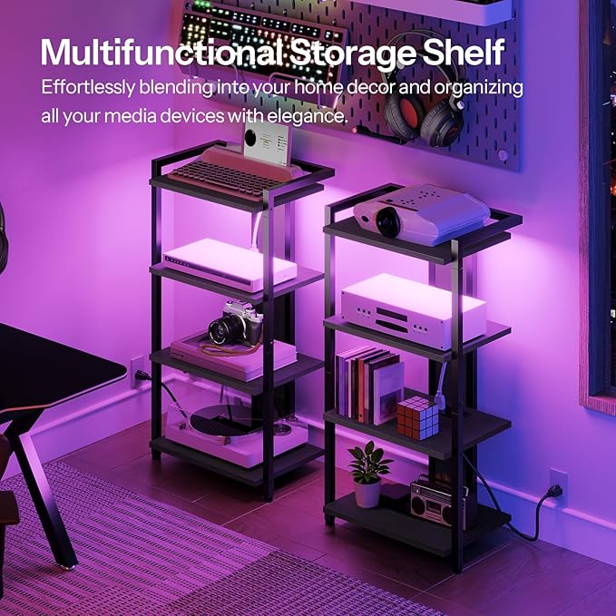 HOOBRO Game Console Shelf, 4-Tier Video Gaming Consoles Stand