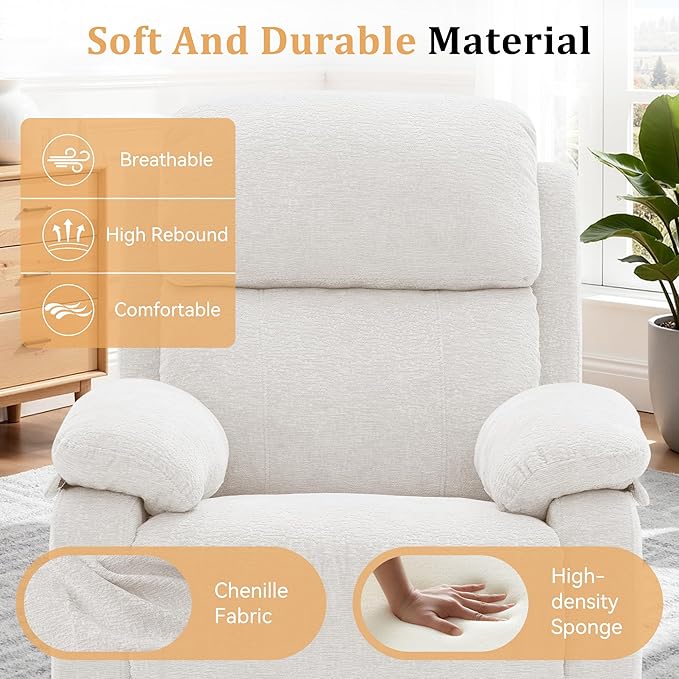 Korser Recliner Chair, 360 Swivel Rocker Chair