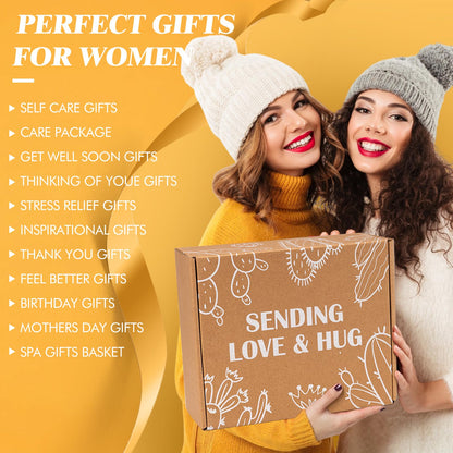 Self Care Gifts for Women Spa Gifts for Women Get Well Soon Gift Care Package, Christmas Mothers Day Relaxing Spa Gift Baskets, Feel Better Inspirational Thinking of You Box for Mom Her Sister Friends