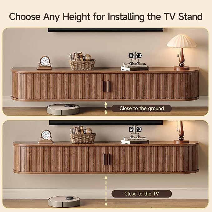 63" Floating TV Stand with Power Outlet