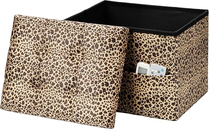 AmasSmile Storage Ottoman Folding Foot Rest Stool