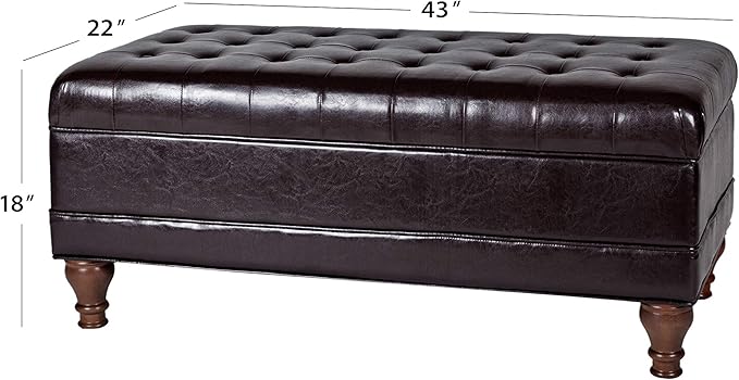 HomePop Deluxe Tufted Storage Bench