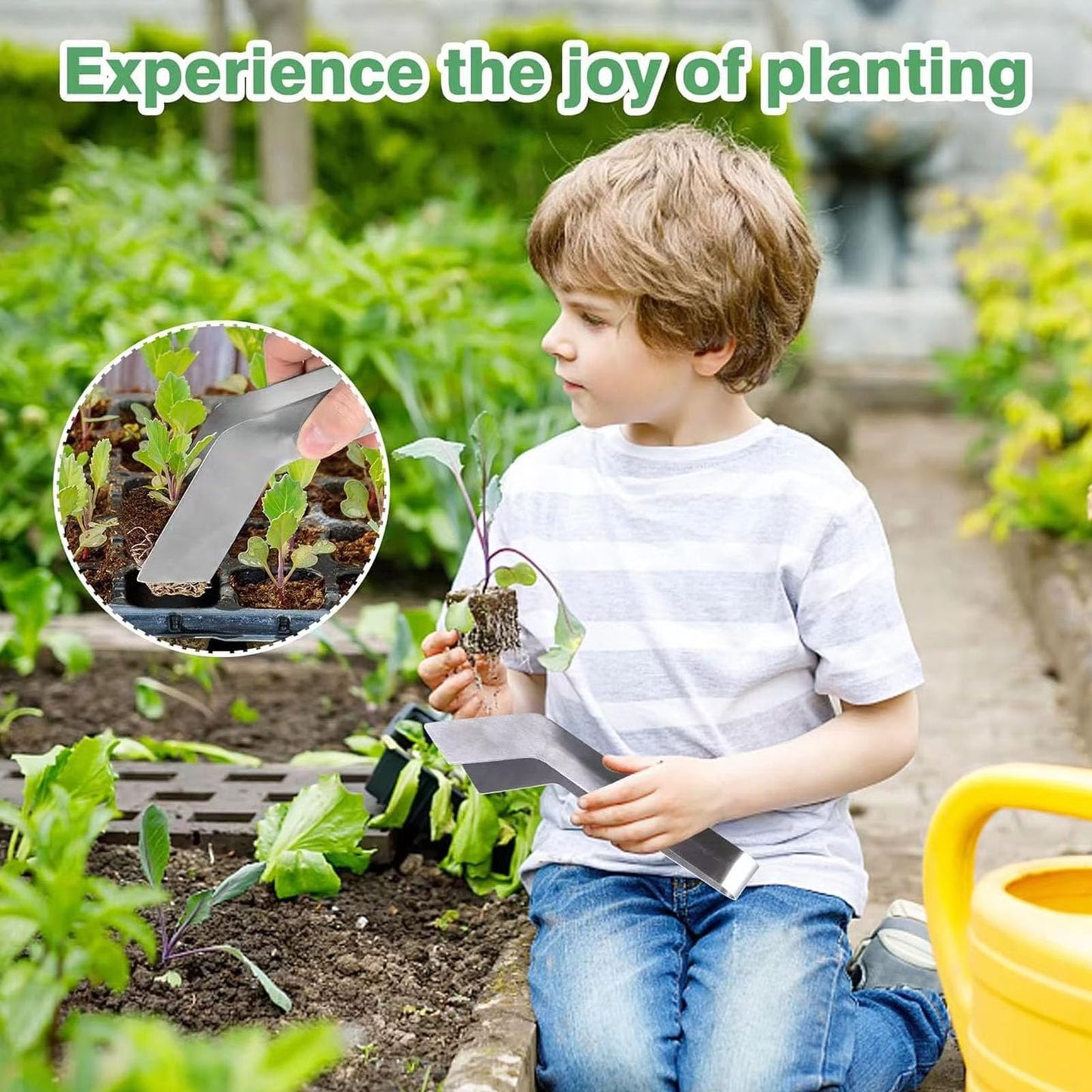 Locadence 2Pcs Seedling Transplant Tongs, Stainless Steel Gardening Plants Transplant Tong Plant, Seedling Transplanting Tool, Remove Transplant Plier for Reducing Root Damage
