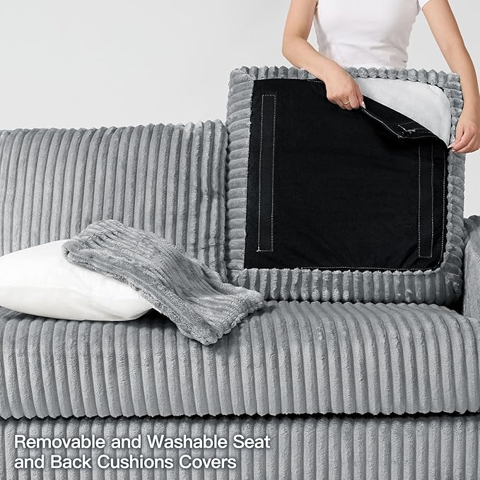 Belffin Sectional Couch with L-Shape Chaise L Shaped Couch with Ottoman