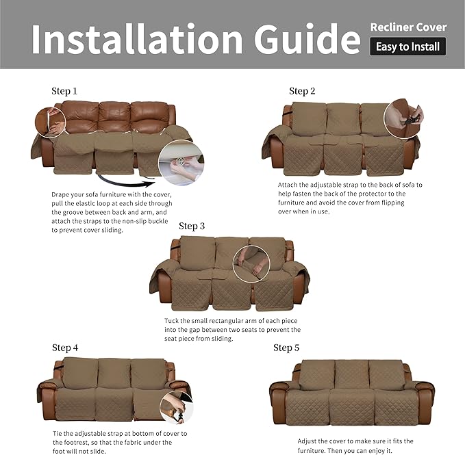 Easy-Going Oversized Recliner Sofa Cover, Reversible Couch Cover
