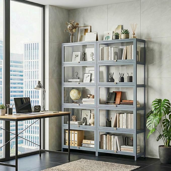 5-Tier Clear Display Cabinet